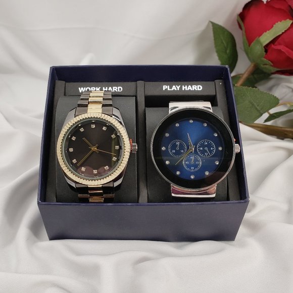 2 Piece Watch Set Work Hard/Play Hard NWT